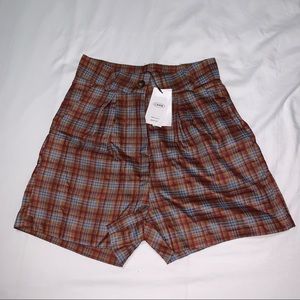 CIDER Retro Tartan Mini Shorts